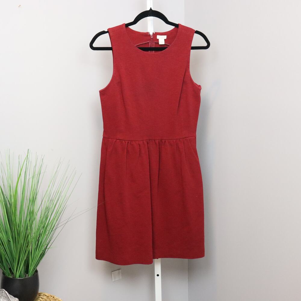 J. Crew Fit & Flare Sleeveless Dress Red Size S